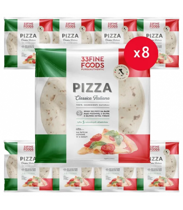 Spody do Pizzy 33 Fine Foods - Włoskie Spody do Pizzy | Zestaw 8 sztuk
