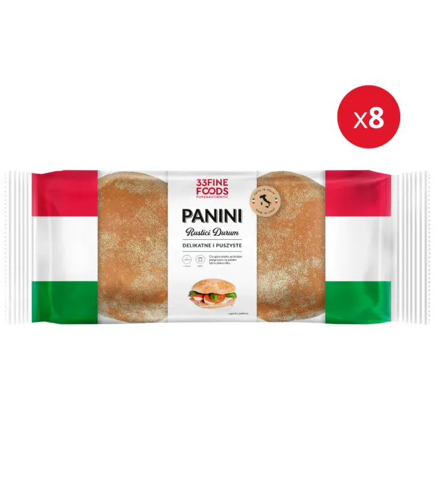 Panini Rustici Durum 170 g – ZESTAW 8 SZTUK | 33 Fine Foods