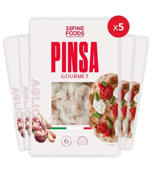 Pinsa Gourmet z Czosnkiem 230g – ZESTAW 5 SZTUK