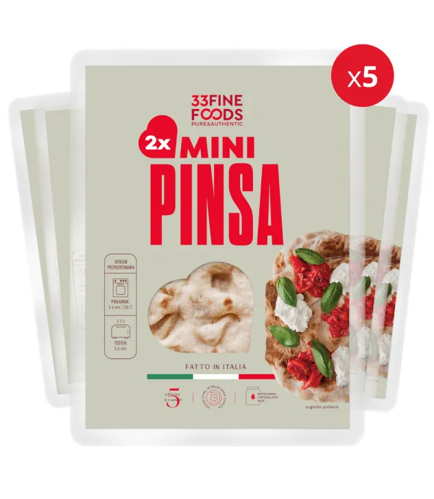 Mini Pinsa Gourmet – Zestaw 5 opakowań (2 x 130 g) | 33 Fine Foods