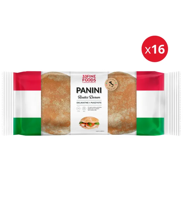 Panini Rustici Durum 170 g – ZESTAW 16 SZTUK | 33 Fine Foods